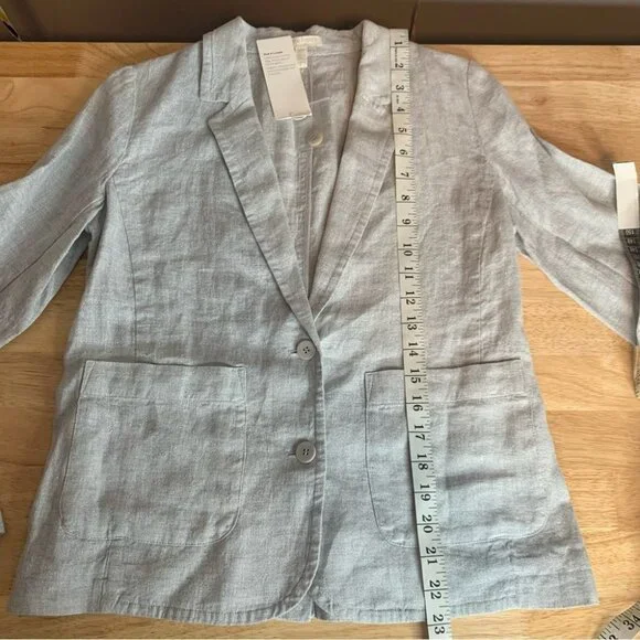 NWT Eileen fisher gray linen Blazer Size XS Petite - Picture 11 of 13